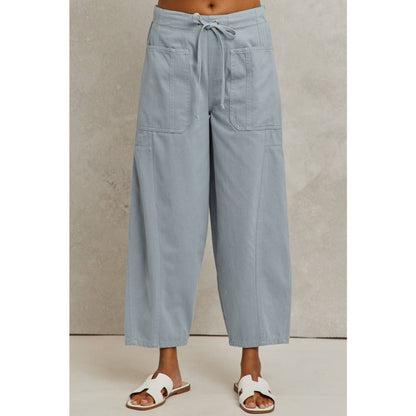 MID RISE WIDE LEG PANTS  WITH POCKETS
