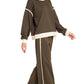 Scuba Contrast Trim Piping Detail Sweatshirts & Pants 2PC Se