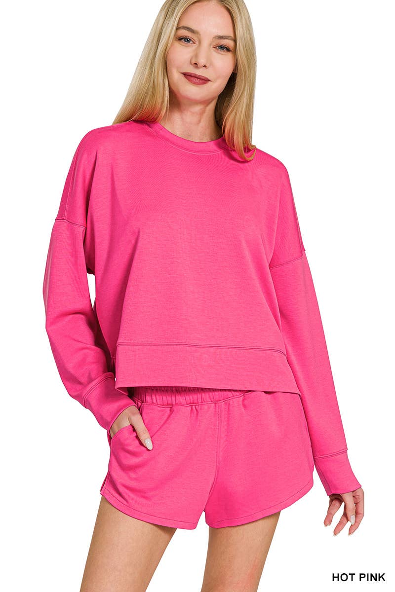 Scuba Sweatshirts & Shorts 2PC Set SI-27476 Zenana