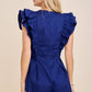 Ruffle Sleeve Button Front Romper