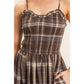 Plaid Smocked Maxi Dress