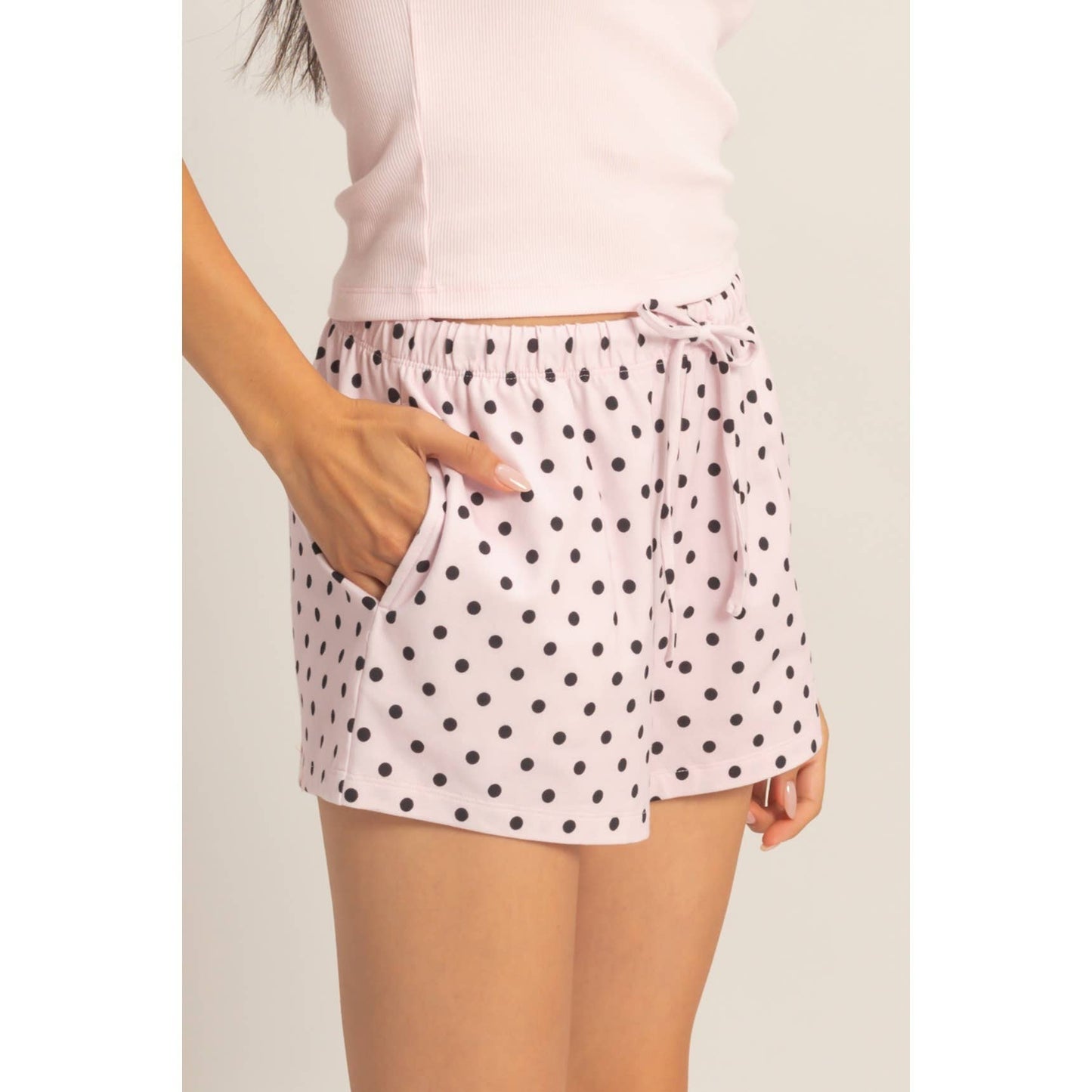 Polka Dot Drawstring Shorts