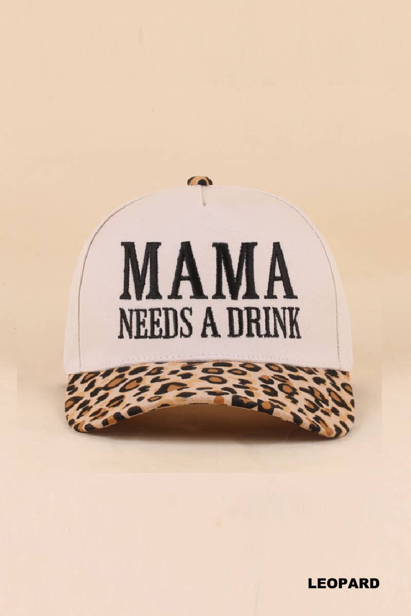 Mama Needs A Drink Two Tone Snapback Hat Zenana