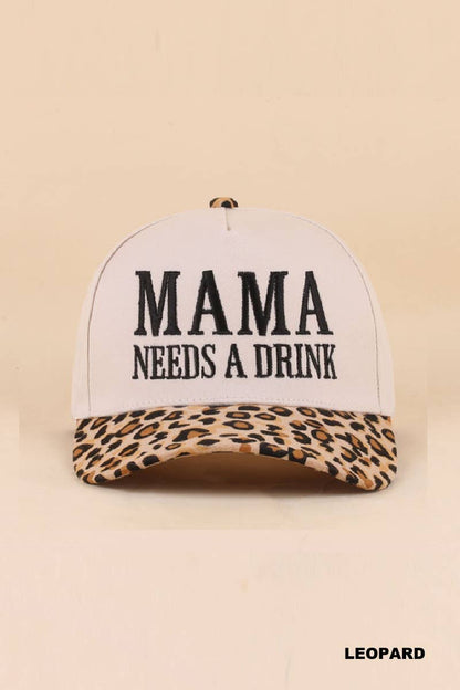 Mama Needs A Drink Two Tone Snapback Hat Zenana