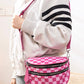 `.Double Zip Crescent Sling Bum Bag