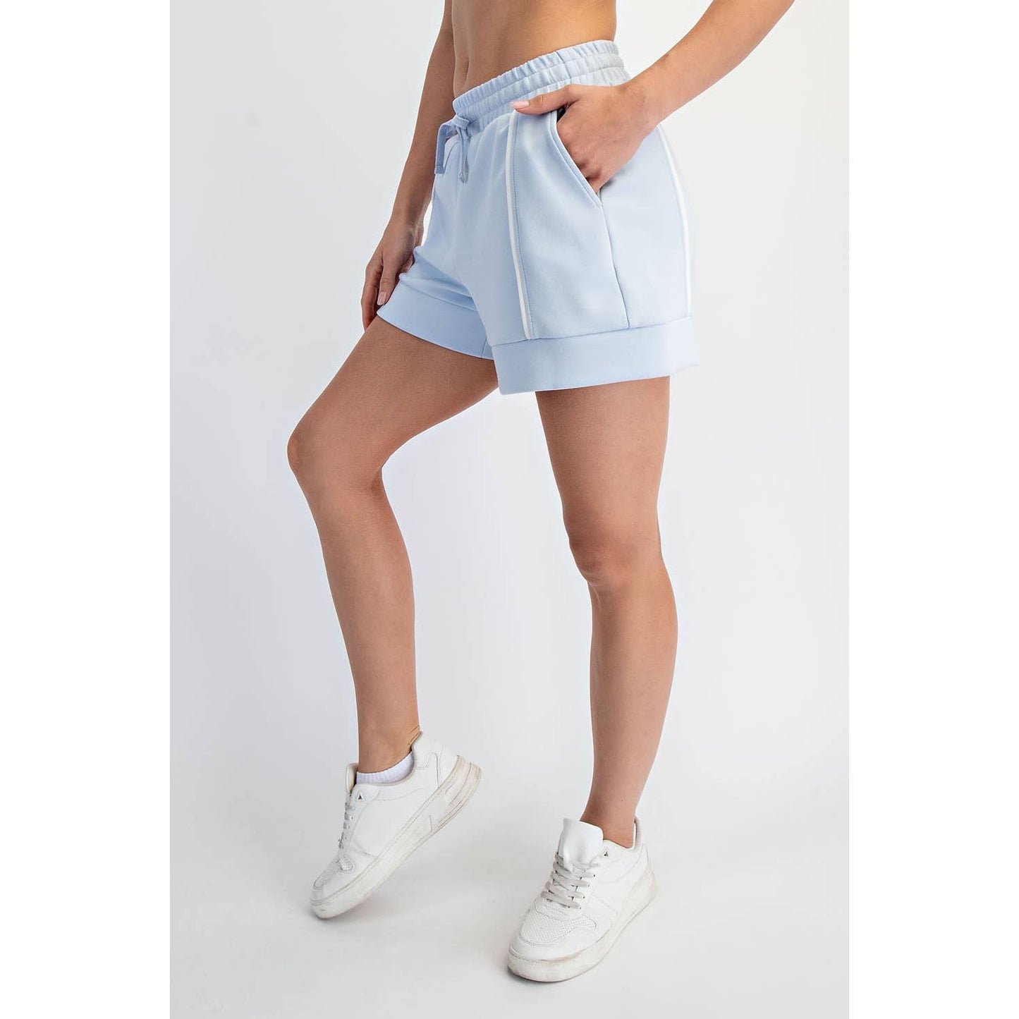 MODAL SCUBA FLAT PIPING A-LINE SHORTS