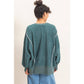 Oversized Raw Edge Crew Neck Sweatshirt