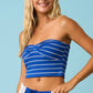 STRIPED BOW SHAPE SWEETHEART CROPPED TUBE TOP