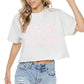 Puff' Sunday Funday Graphic S/S Faux Cropped Tee