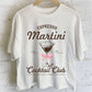 ESPRESSO MARTINI RIBBON GRAPHIC LONG CROP TOP