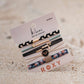 "Roxy Coastal Drift" Black and Neutral Beachy Vibe Hair Tie Bracelets