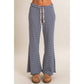Low Rise Striped Waffle Knit Pants