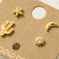 Mini Cactus Flower Stud Earrings Set