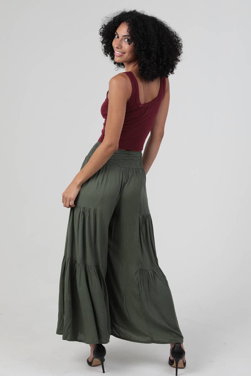 B3663-ASIS TIE WAIST WIDE LEG PANTS