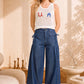 Dual-Style Wide-Leg and Cinched Jogger Denim Pants