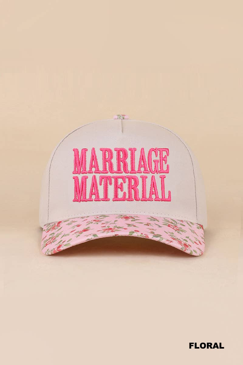 Marriage Material Two Tone Canvas Cotton Cap