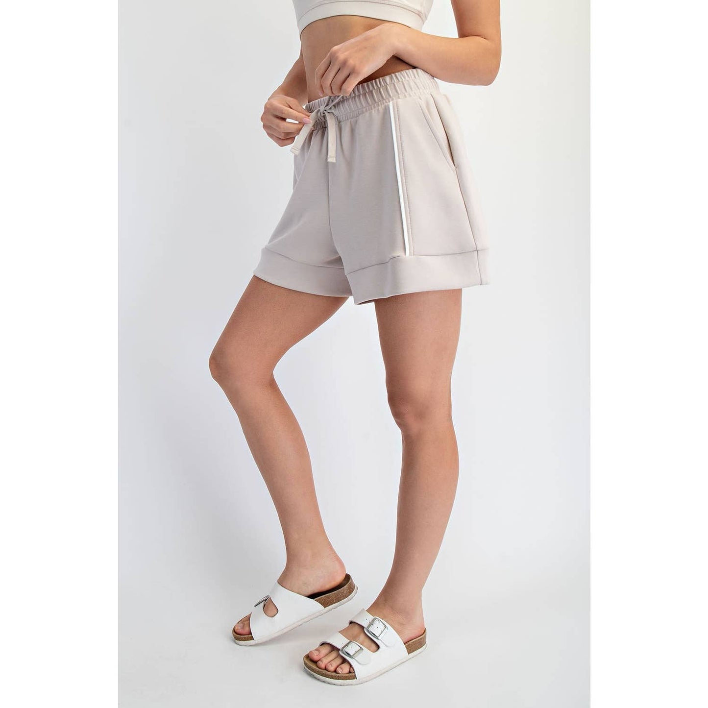 MODAL SCUBA FLAT PIPING A-LINE SHORTS