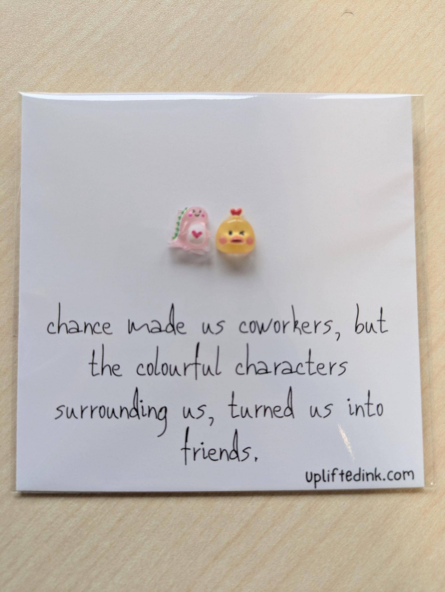 Coworker BFF Card with 2 Mini Figurines & Custom Message