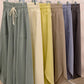 FRENCH TERRY OUT SEAM DETAIL TULIP HEM PANTS