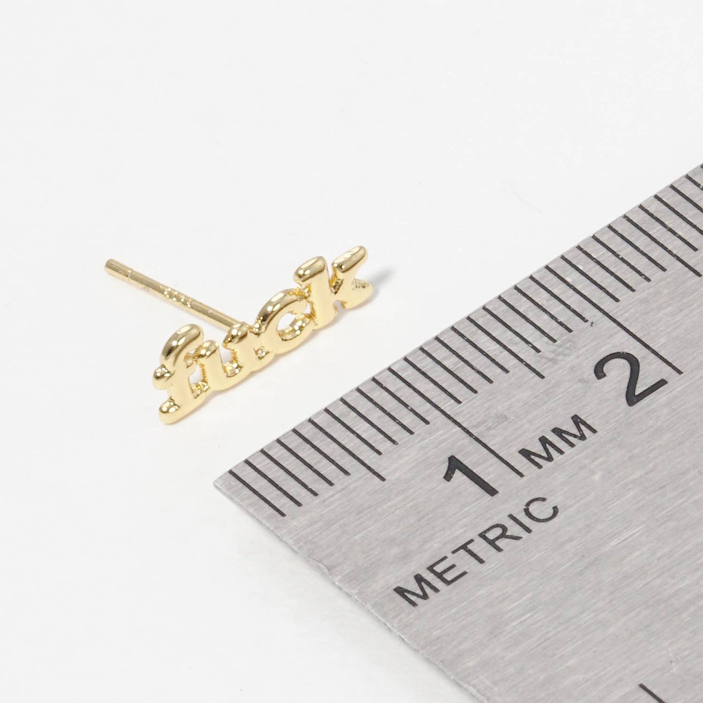 Lettering Gold Dipped Post Earrings