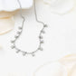 18K Gold PVD Stainless Steal Round Stone Dangle Necklace