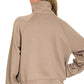 Scuba Half Zip Pullover With Kangaroo Pocket Zenana