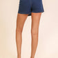 Stretch Denim Wrap Skort