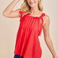 Scarlet Ribbon Pleated Sleeveless Top