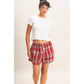 Plaid Shorts With Button Front