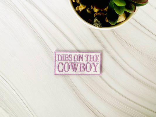Dibs on the cowboy embroidered iron-on hat patch