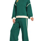 Scuba Contrast Trim Piping Detail Sweatshirts & Pants 2PC Se