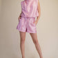 High Waist Glossy Fabric Shorts