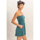 Strapless Shirred Waist Romper