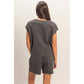 Sleeveless Crew Neck Top and Shorts Set