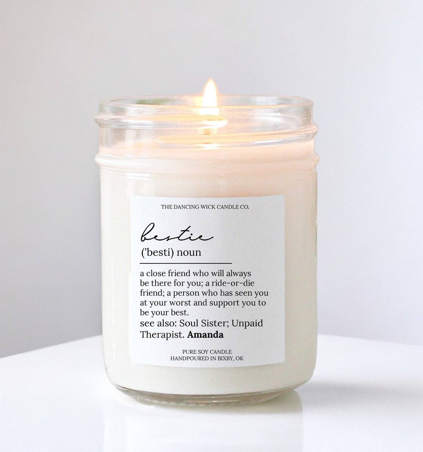 Bestie Noun Soy Candle / Lavender Vanilla / Friend Gift