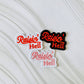 Raisin' hell embroidered iron-on hat patch
