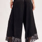 SATIN LACE TRIMMED DRAWSTRING PALAZZO PANTS