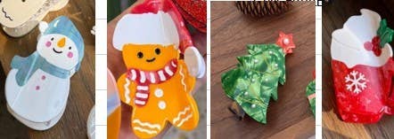 CHRISTMAS TREE SANTA SNOWMAN HAIR CLAW CLIPS | 40H939