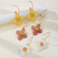 Acrylic Floral Dangle Hoop Earrings | 80E62620