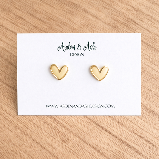 Yellow  Gold Trimmed Hearts