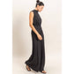 Sleeveless Mock Neck Jumpsuit