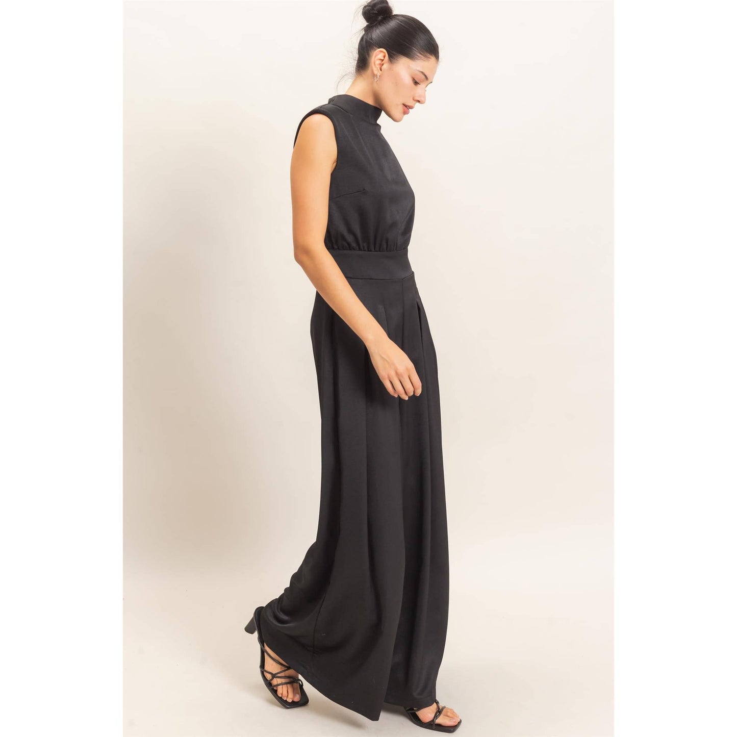 Sleeveless Mock Neck Jumpsuit