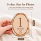 Wooden Monthly Milestone Photo Props Discs, Oval Bear