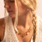 18K Gold PVD Stainless Steel Pearl Beaded Horseshoe Charm
