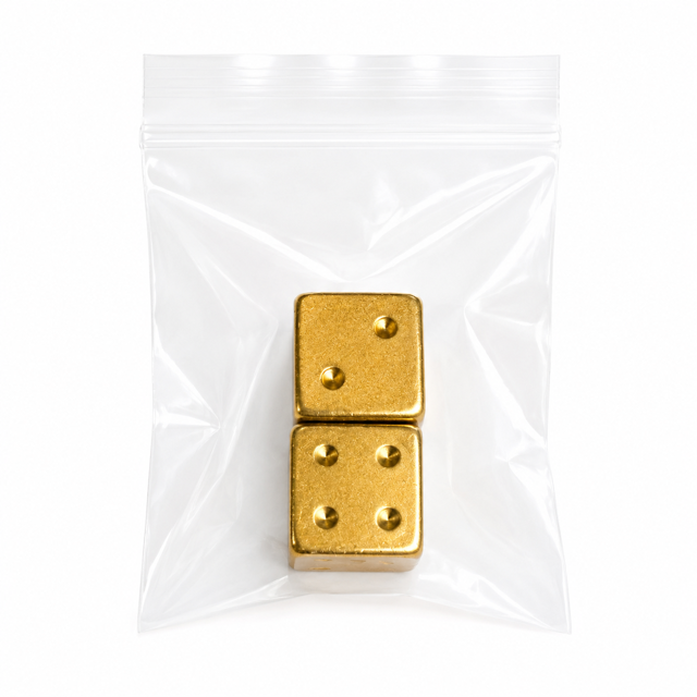 Gold and Silver Luxe Solid Metal Mahjong Dice Gift Ready