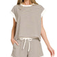 ....Stripe Contrast Trim Top & Shorts Set