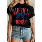 America Cherry Bow Short Sleeve T Shirt