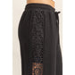 Lace Trim Wide Leg Pants