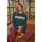 RUFFLED BOTTOM DETAIL CHRISTMAS PLAID CHECK LACE TRIM PANTS