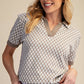 Collar Neck Short-Sleeve Polo Top